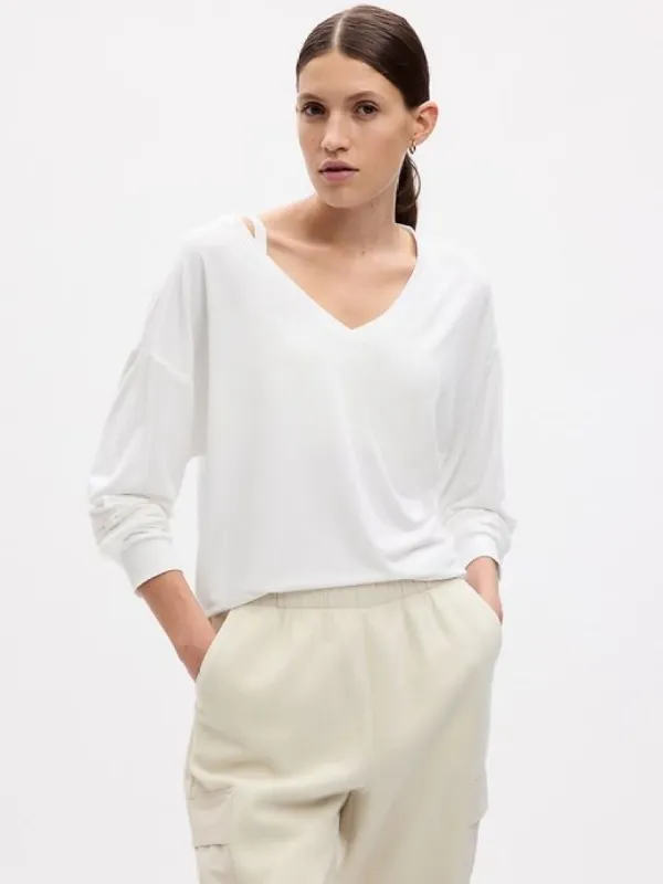 GapFit Breathe Oversized V-Neck T-Shirt sold by GAP