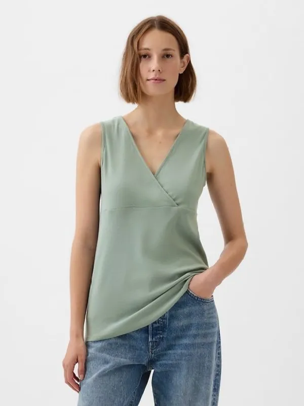 Maternity Cotton V-Neck Nursing Tank Top sold by GAP