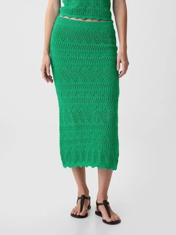 Crochet Pull-On Midi Skirt sold by GAP
