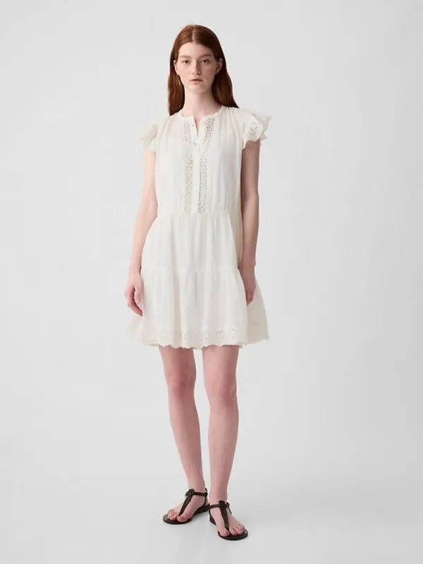 Crinkle Gauze Crochet Mini Dress sold by GAP