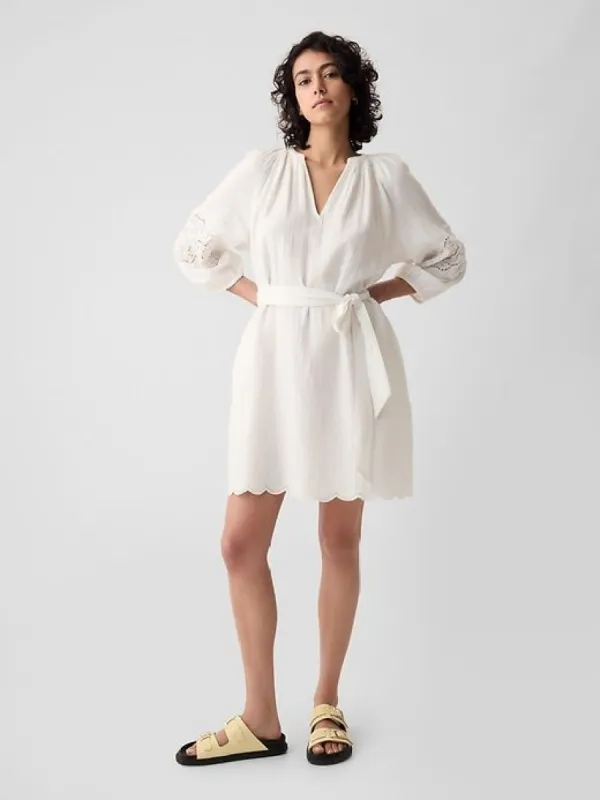 Crinkle Gauze Embroidered Mini Dress sold by GAP