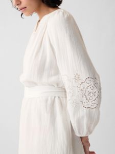 Crinkle Gauze Embroidered Mini Dress sold by GAP