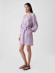 Crinkle Gauze Embroidered Mini Dress sold by GAP