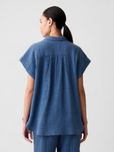 Crinkle Gauze Denim Shirt sold by GAP