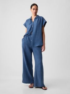 Crinkle Gauze Denim Shirt sold by GAP