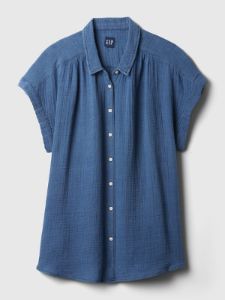 Crinkle Gauze Denim Shirt sold by GAP