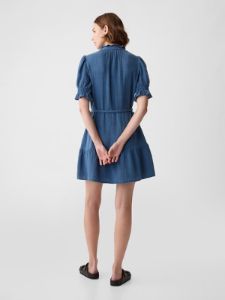 Crinkle Gauze Denim Mini Dress sold by GAP