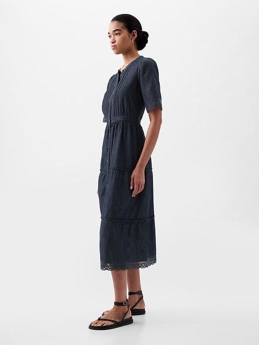 Lace Denim Midi Dress sold by GAP product image thumbnail 3
