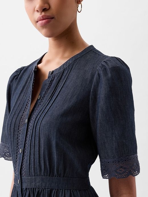 Lace Denim Midi Dress sold by GAP product image thumbnail 4