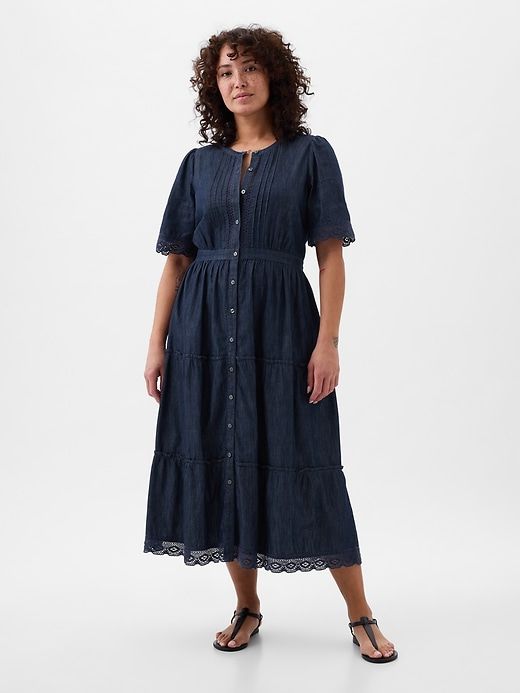 Lace Denim Midi Dress sold by GAP product image thumbnail 5