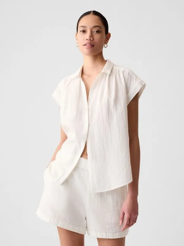 Crinkle Gauze Shirt sold by GAP