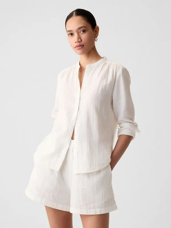 Crinkle Gauze Shirt sold by GAP