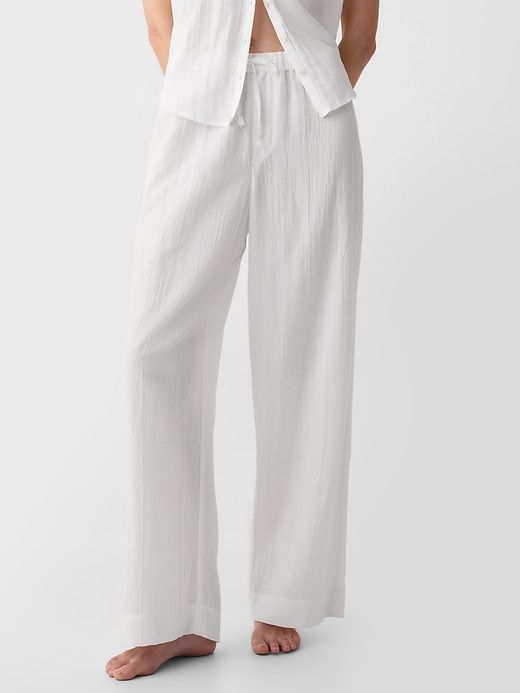 Crinkle Gauze Wide-Leg PJ Pants sold by GAP