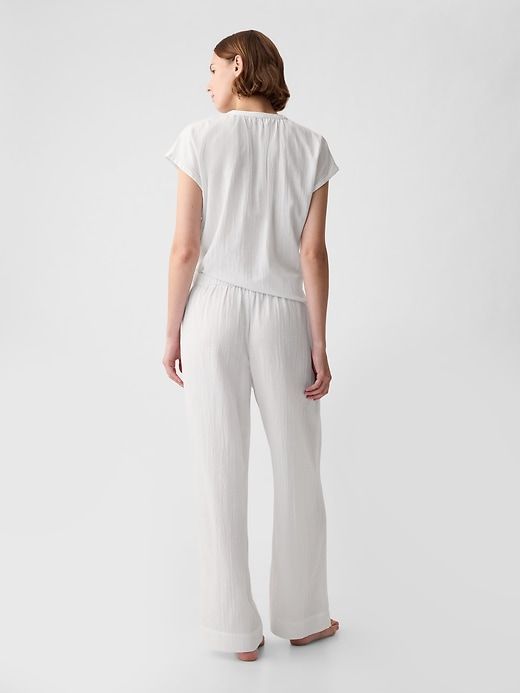 Crinkle Gauze Wide-Leg PJ Pants sold by GAP product image thumbnail 2