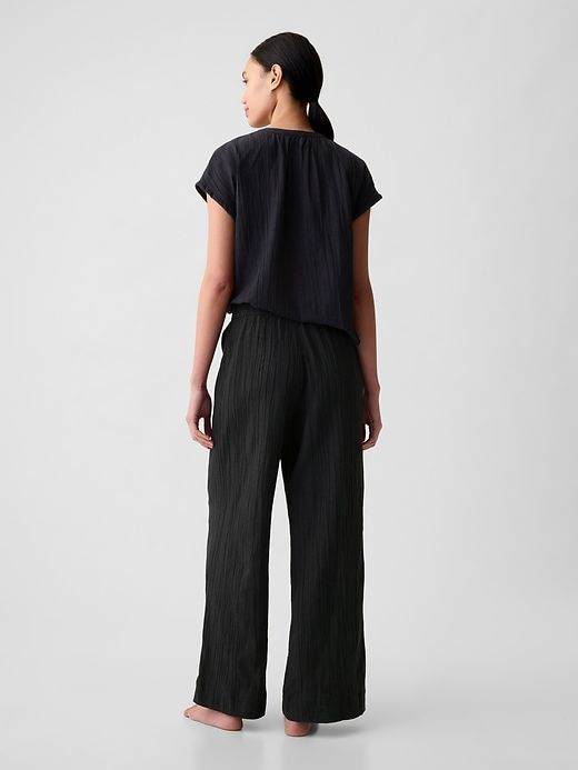 Crinkle Gauze Wide-Leg PJ Pants sold by GAP product image thumbnail 4