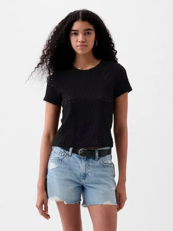 Lace Cropped T-Shirt sold by GAP