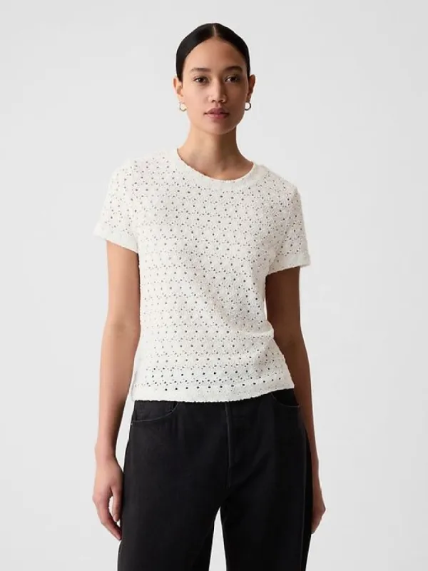 Lace Cropped T-Shirt sold by GAP
