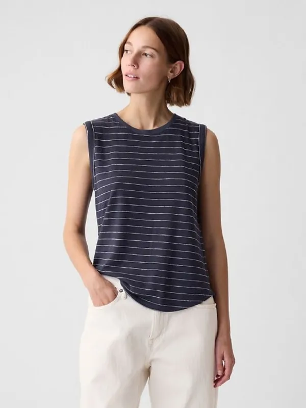 Linen-Blend Tank Top sold by GAP