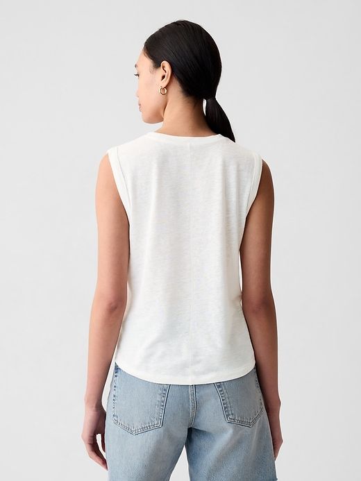Linen-Blend Tank Top sold by GAP product image thumbnail 2