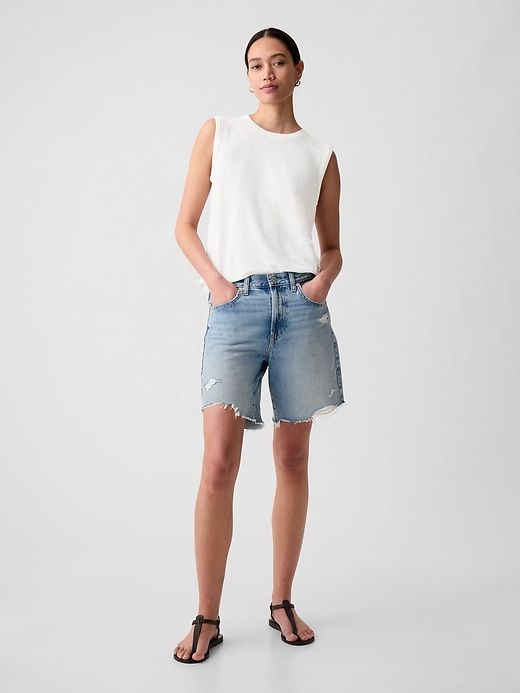 Linen-Blend Tank Top sold by GAP product image thumbnail 3