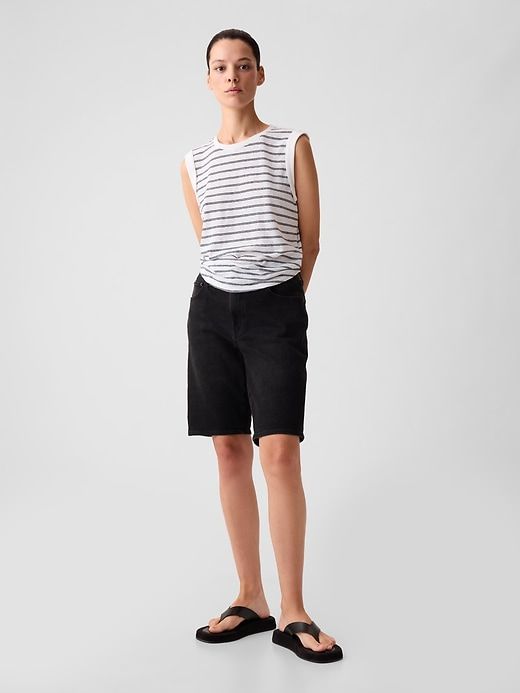 Linen-Blend Tank Top sold by GAP product image thumbnail 3