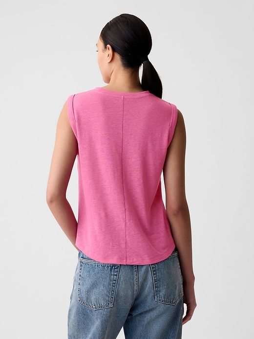 Linen-Blend Tank Top sold by GAP product image thumbnail 5
