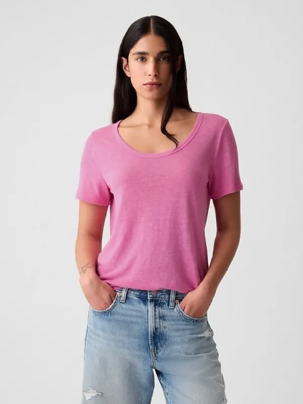 Linen-Blend T-Shirt sold by GAP