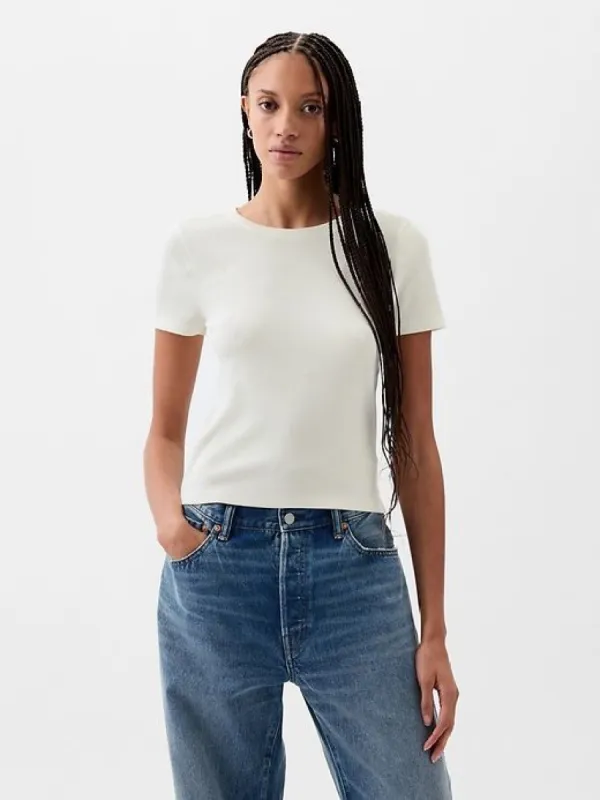 Modern Rib Cropped T-Shirt sold by GAP