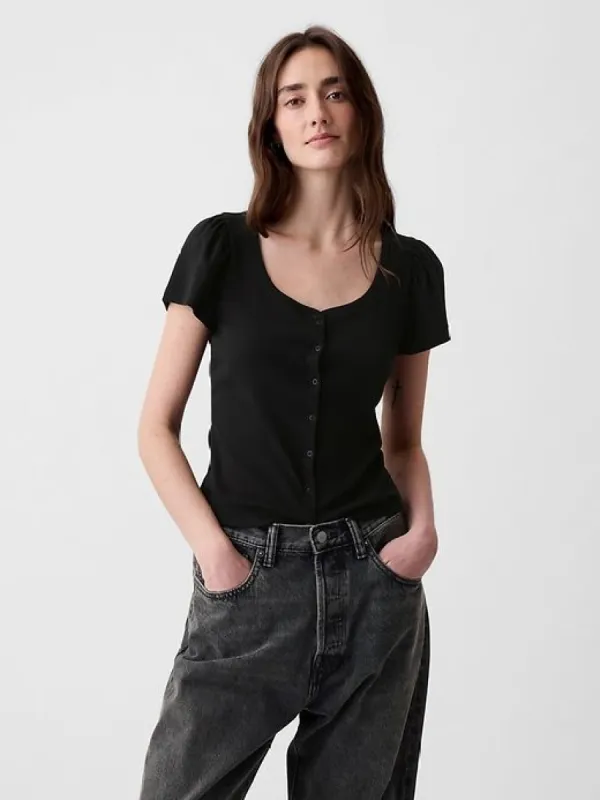Modern Rib Cropped Cardigan Shirt sold by GAP