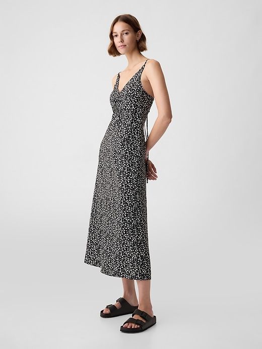 Ruched Slip Midi Dress sold by GAP product image thumbnail 3