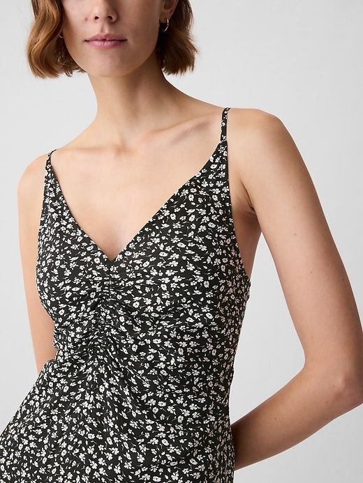 Ruched Slip Midi Dress sold by GAP product image thumbnail 4