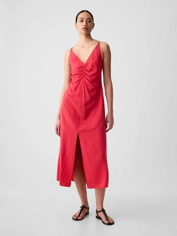 Ruched Slip Midi Dress sold by GAP