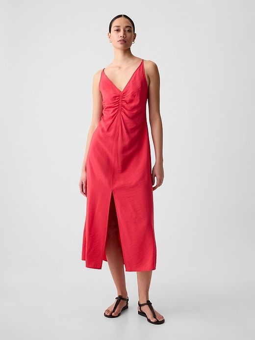 Ruched Slip Midi Dress sold by GAP