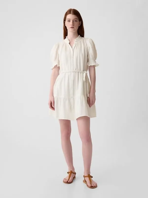 Crinkle Gauze Mini Dress sold by GAP