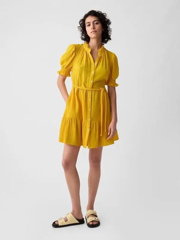 Crinkle Gauze Mini Dress sold by GAP