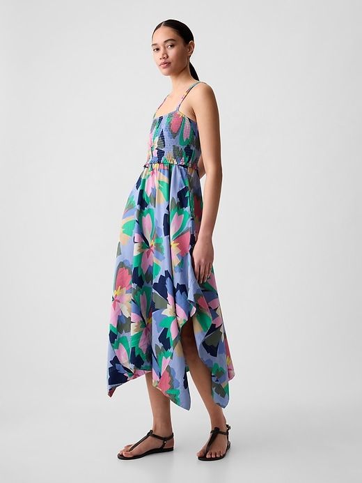 Smocked Handkerchief Hem Midi Dress sold by GAP product image thumbnail 3