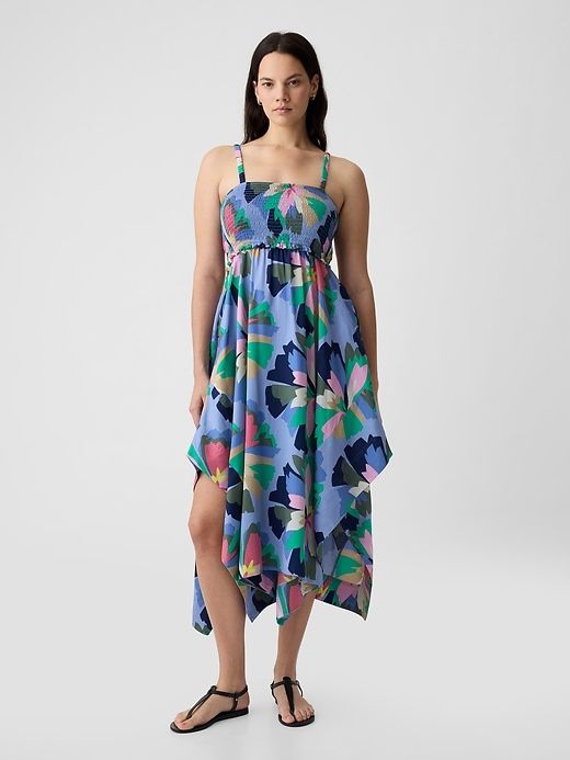 Smocked Handkerchief Hem Midi Dress sold by GAP product image thumbnail 5