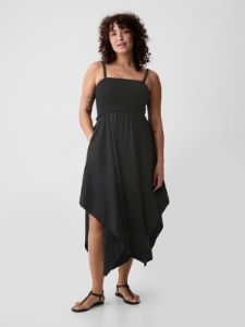 Smocked Handkerchief Hem Midi Dress sold by GAP