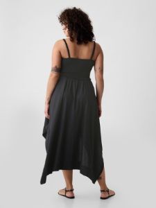 Smocked Handkerchief Hem Midi Dress sold by GAP