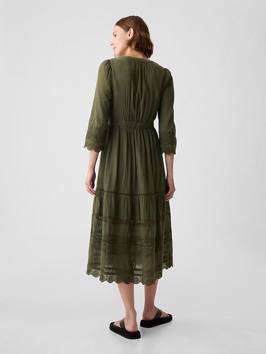 Crinkle Gauze Lace Midi Dress sold by GAP product image thumbnail 2