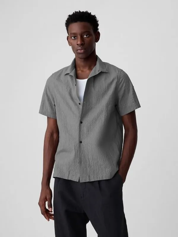Crinkle Gauze Textured Shirt made by GAP