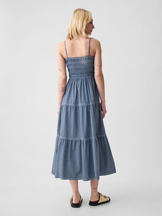Smocked Tiered Midi Dress sold by GAP product image thumbnail 2