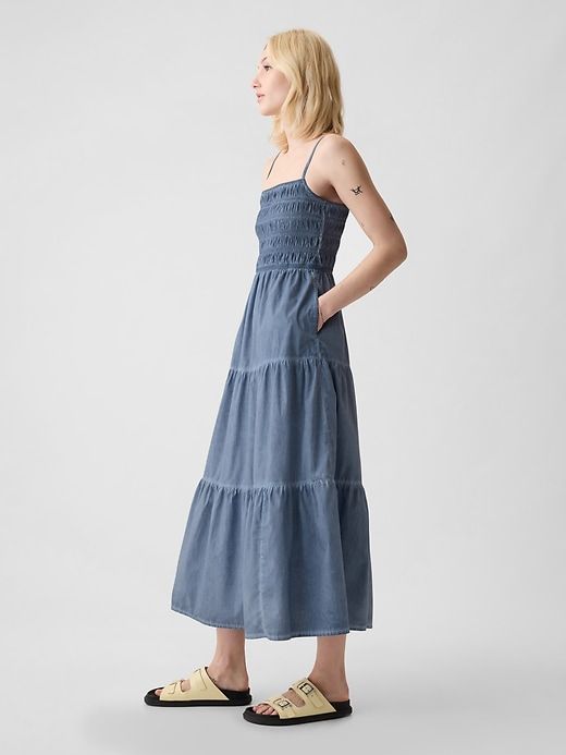 Smocked Tiered Midi Dress sold by GAP product image thumbnail 3
