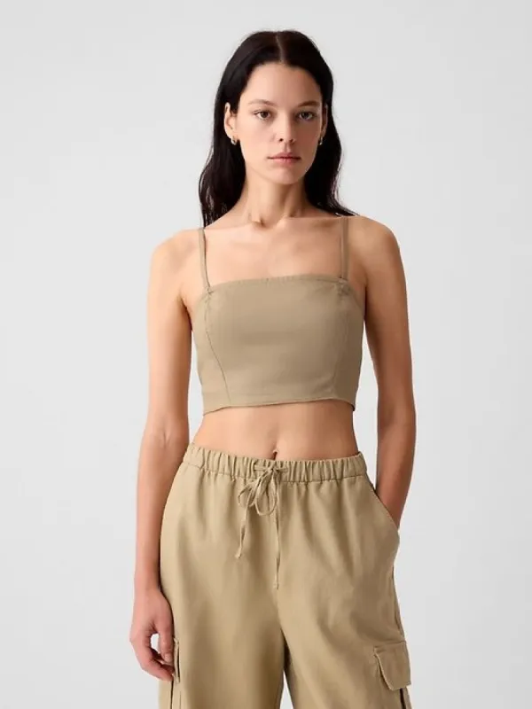 Linen-Cotton Ultra Cropped Cami sold by GAP