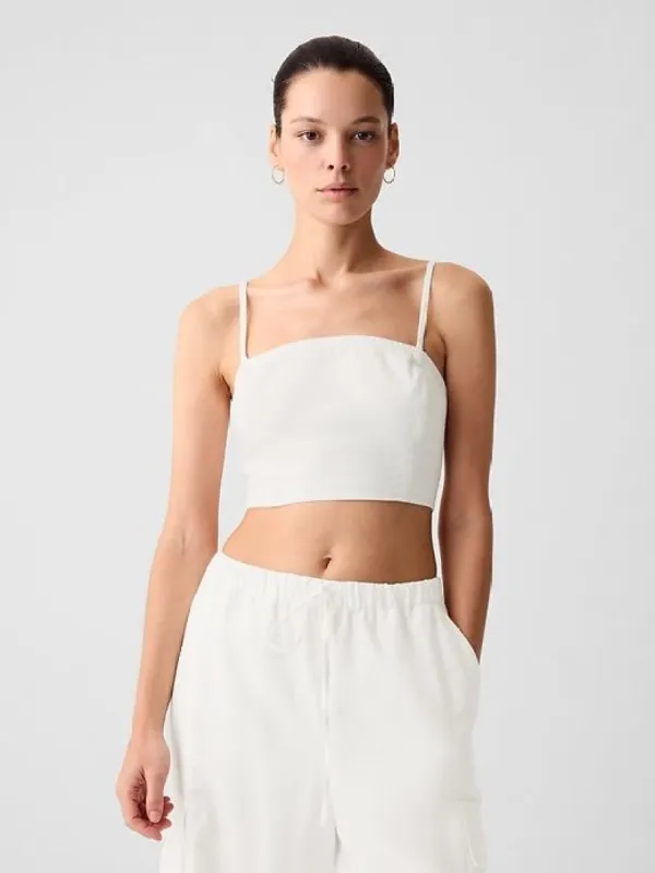 Linen-Cotton Ultra Cropped Cami sold by GAP