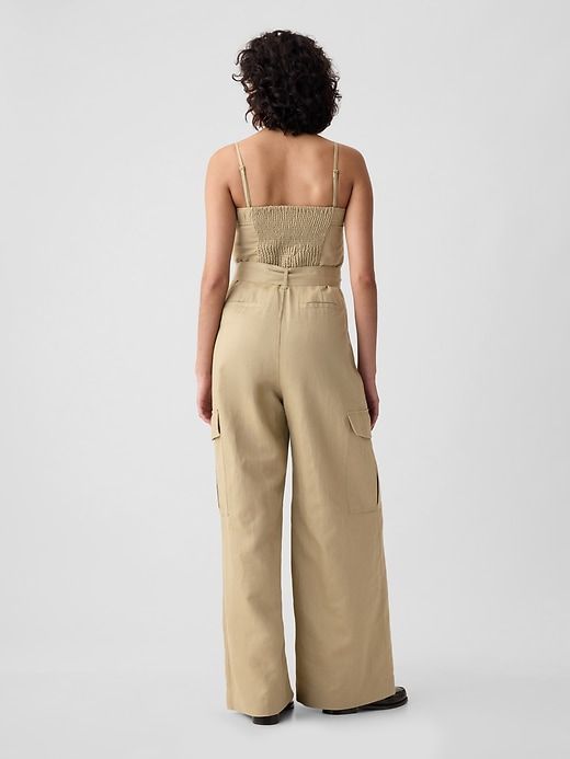 Linen-Cotton Cargo Jumpsuit sold by GAP product image thumbnail 2