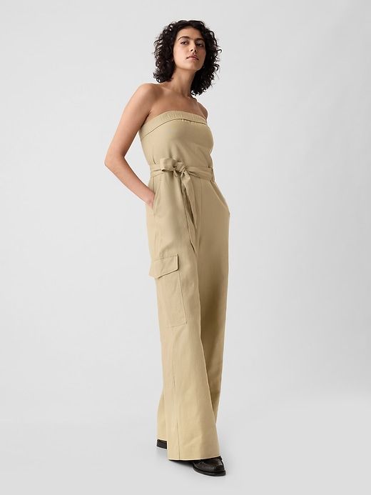 Linen-Cotton Cargo Jumpsuit sold by GAP product image thumbnail 3