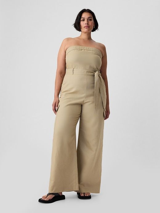 Linen-Cotton Cargo Jumpsuit sold by GAP product image thumbnail 4