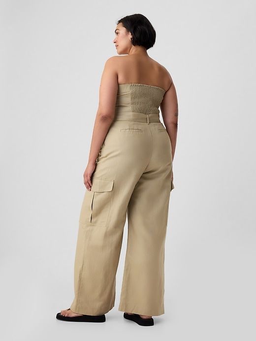 Linen-Cotton Cargo Jumpsuit sold by GAP product image thumbnail 5