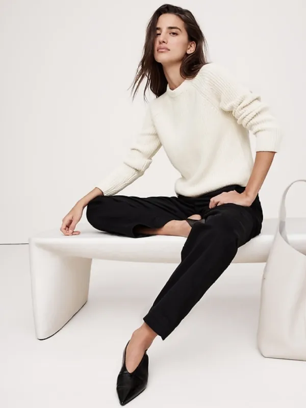 Cotton-Wool Ribbed Sweater sold by Banana Republic